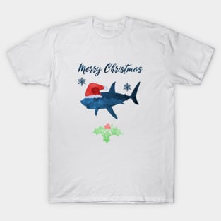 Santa Shark - Coastal Christmas Art T-Shirt